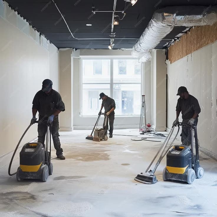 Kontorsstädare i arbete